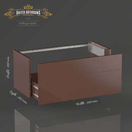 Keuco Royal Reflex vanity unit with 1 pull-out compartment front mocha glass / corpus silk matt mocha